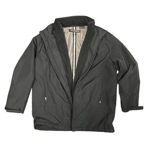 Weatherproof Men’s Large Black Utility Jacket Double Zip Water Resistant